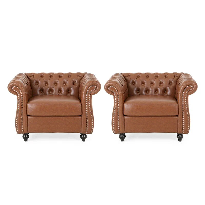 Traditional Chesterfield Club Chairs