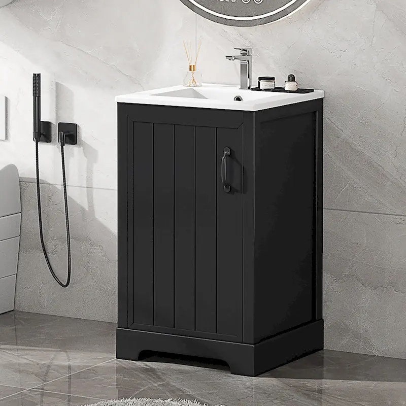 20 Bathroom Vanities Cabinet With Ceramic Sink Combo Set, Modern Bathroom Sink Cabinet With Soft Closing Door