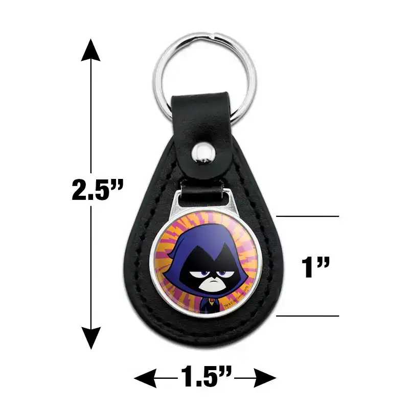 Teen Titans Go! Raven Black Leather Keychain