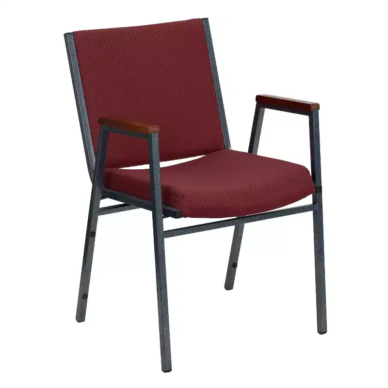 Emma and Oliver Heavy Duty Reception/Guest Stack Chair with Arms