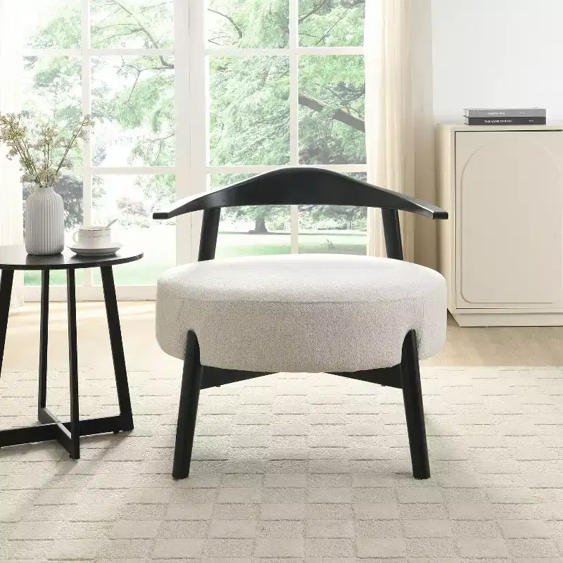 MAYYEERTY Upholstered Accent Chair Modern Chairs for Living Room Sunroom Bedroom Beige