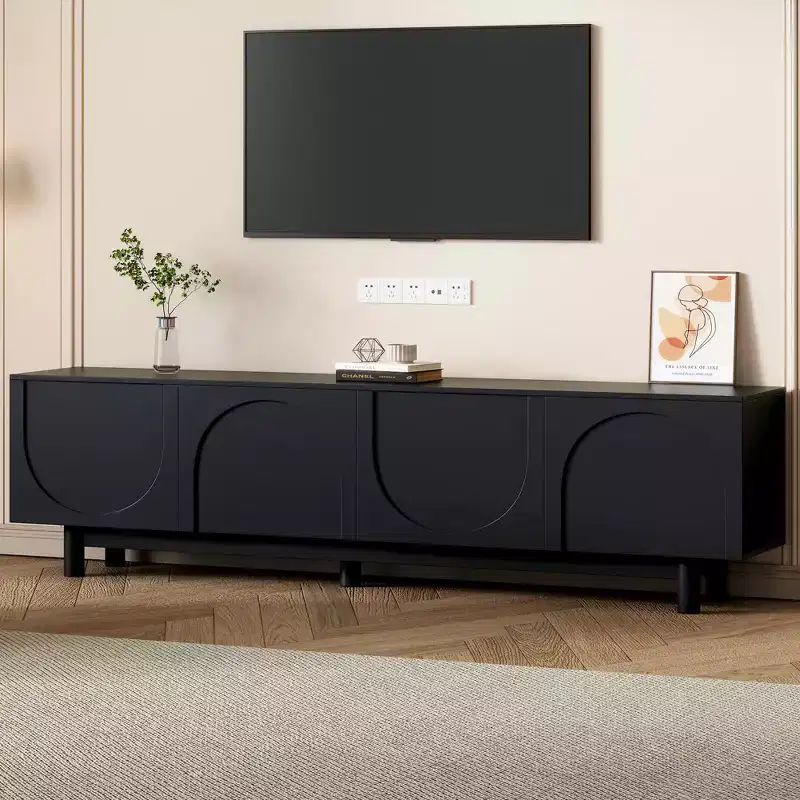 White Arch TV Stand – Minimalist Media Console for 78