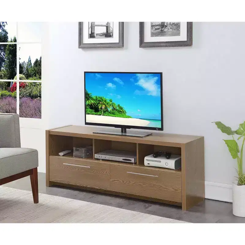 Newport Marbella TV Stand for TVs up to 60 with Cabinets and Shelves - Breighton Home