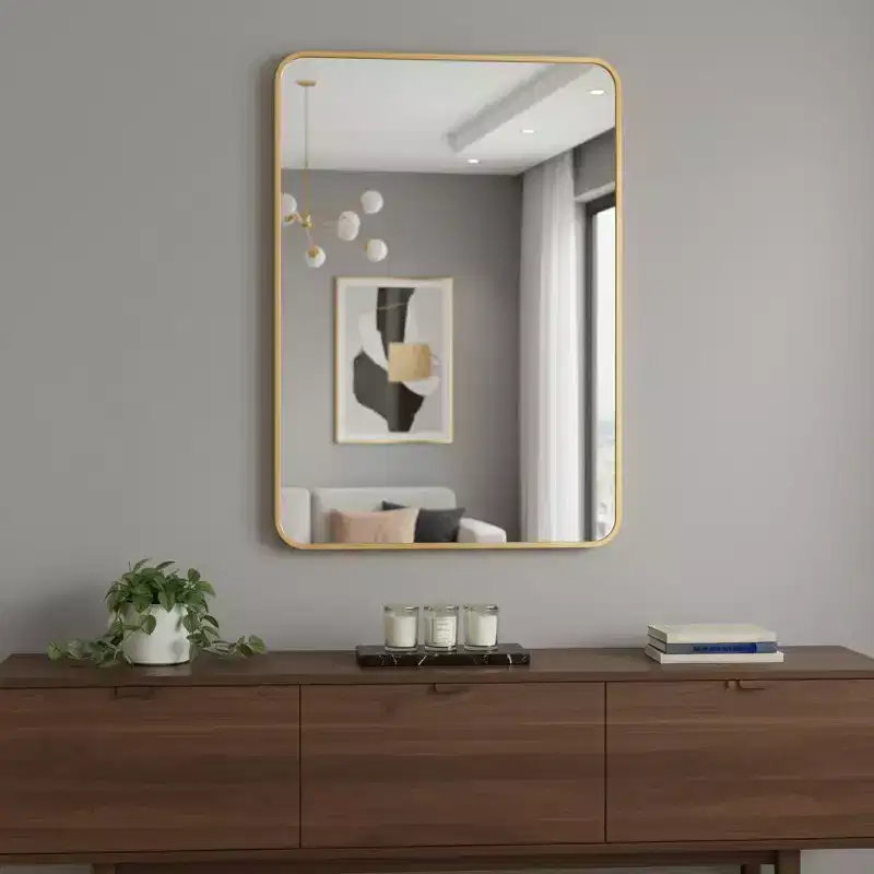 36 Gold Aluminum Framed Accent Mirror