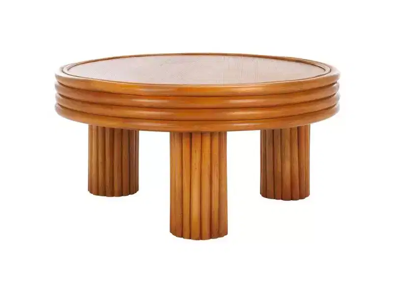 Bayard Rattan Round Coffe Table - CWK3008 - Natural - Safavieh Couture