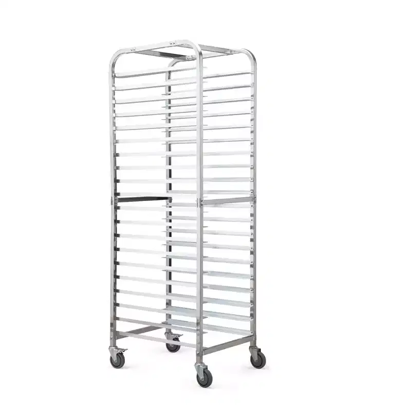 20-Tier Stainless Steel Bun Pan Bakery Rack with 4 Wheels – Commercial & Home Use