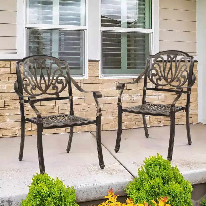 Karl Home | Metal Stackable Patio Dining Armchair