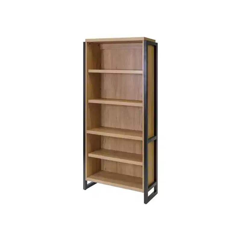 Martin Furniture 78" Mason Modern Open Wood Laminate Bookcase Light Brown : 4-Shelf Storage, No Assembly Required