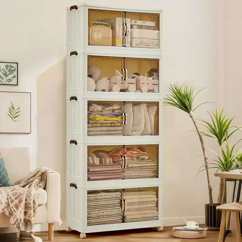 5rd Floor Storage Bins with Lockable Wheels,Storage Bins with Lids, Plastic Closet Organizers and Storage Drawer for Office, Bedroom