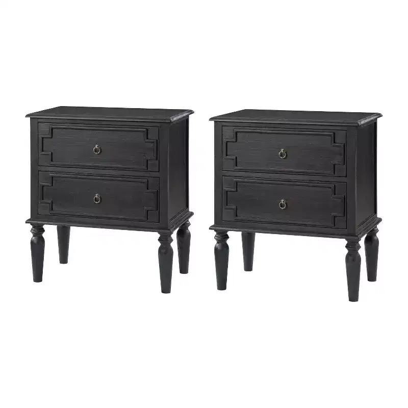 Tikal 28 Tall 2-Drawer End Table Set of 2 | HULALA HOME-WALNUT