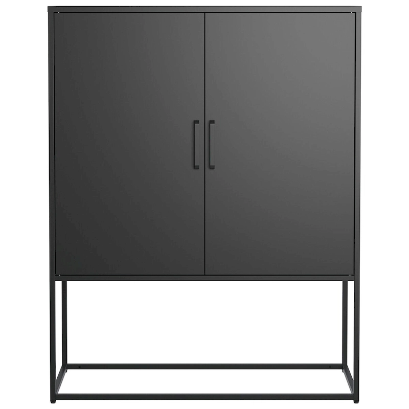Heavy Duty Metal Buffet Sideboard Modern Steel Storage Cabinet with 2 Shelves, Free Standing
