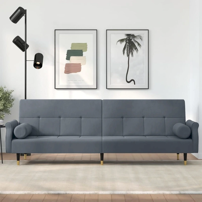 vidaXL Sofa Bed Loveseat Convertible Sofa Bed with Cushions for Studio Velvet - 85 x 35 x 27.6