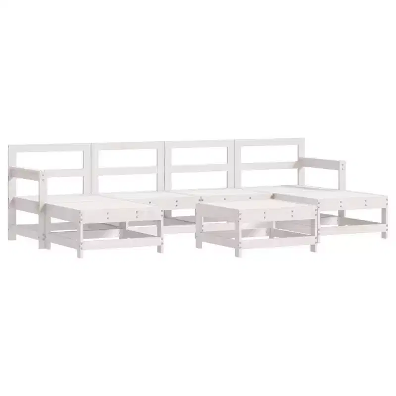 vidaXL Garden Lounge Set Natural wood Solid pine wood 7 Piece Modular
