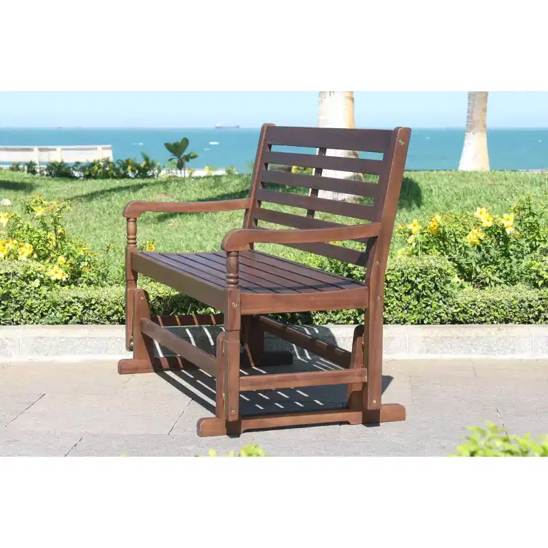 Nantucket Glider Bench - Merry Products: Acacia Hardwood, Rust-Resistant, 500lb Capacity