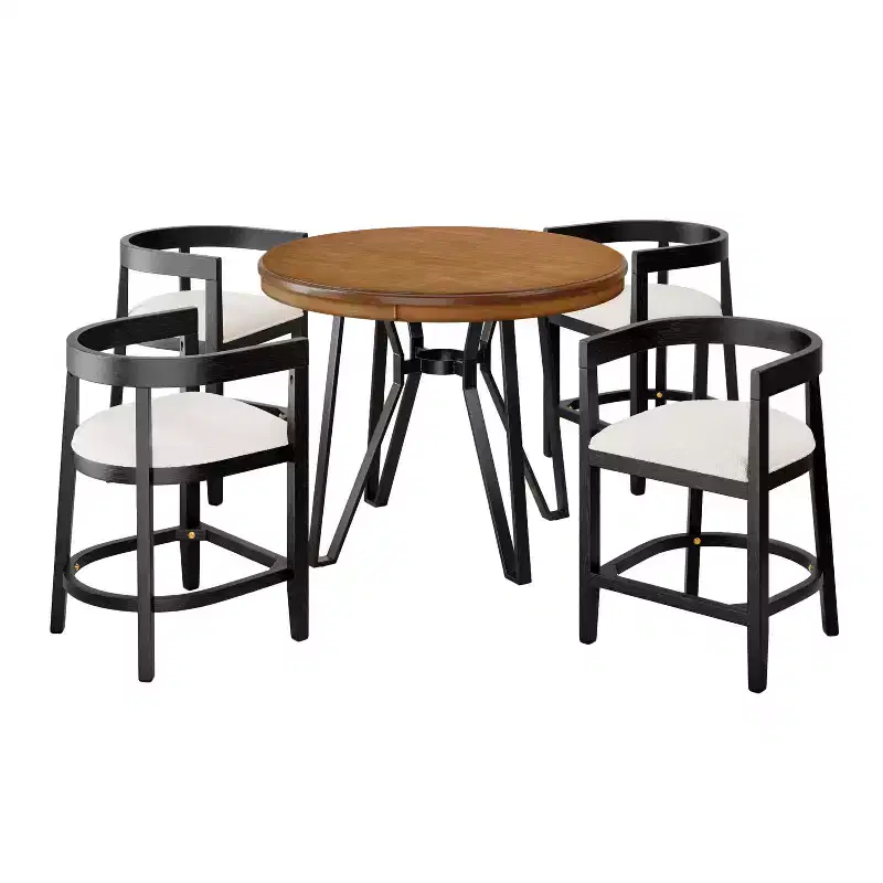 Christopher Knight Home Rico 5 Pieces Metal and Rubberwood Counter Height Dining Set
