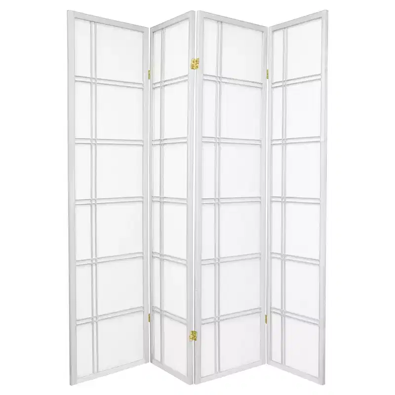 6 ft. Tall Double Cross Shoji Screen 4 Panels - Oriental Furniture
