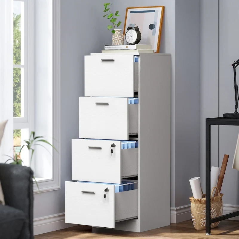 51H 4 Drawers File Cabinet Lockable Vertical Storage Cabinet for Home Office