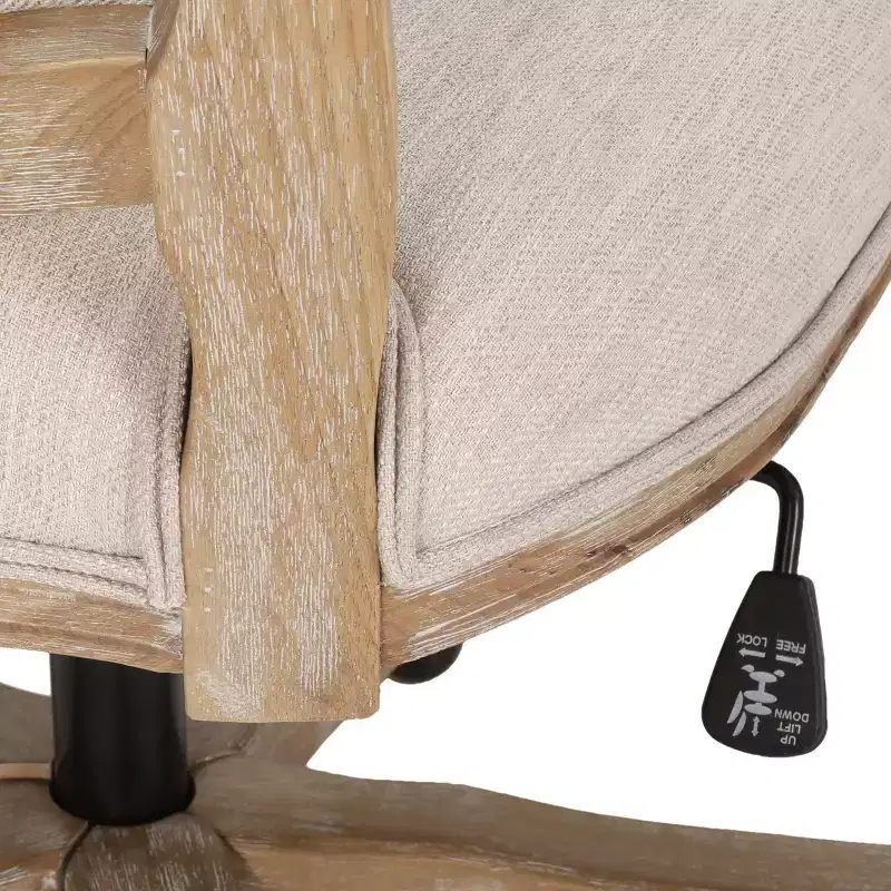 French Country Upholstered Swivel Office Chair