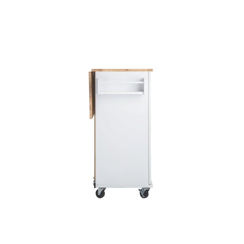 Mobile Kitchen Island & Kitchen Cart,With Extendable Rubber Wood Top and 3 Drawers - 53.93(L) x 17(W) x 36.22(H