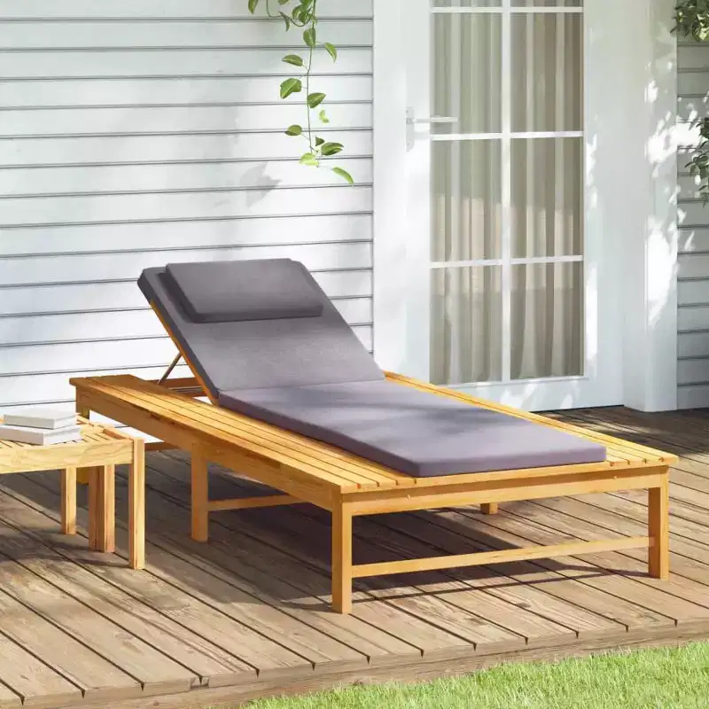 vidaXL Sun Lounger Solid Acacia wood Standard