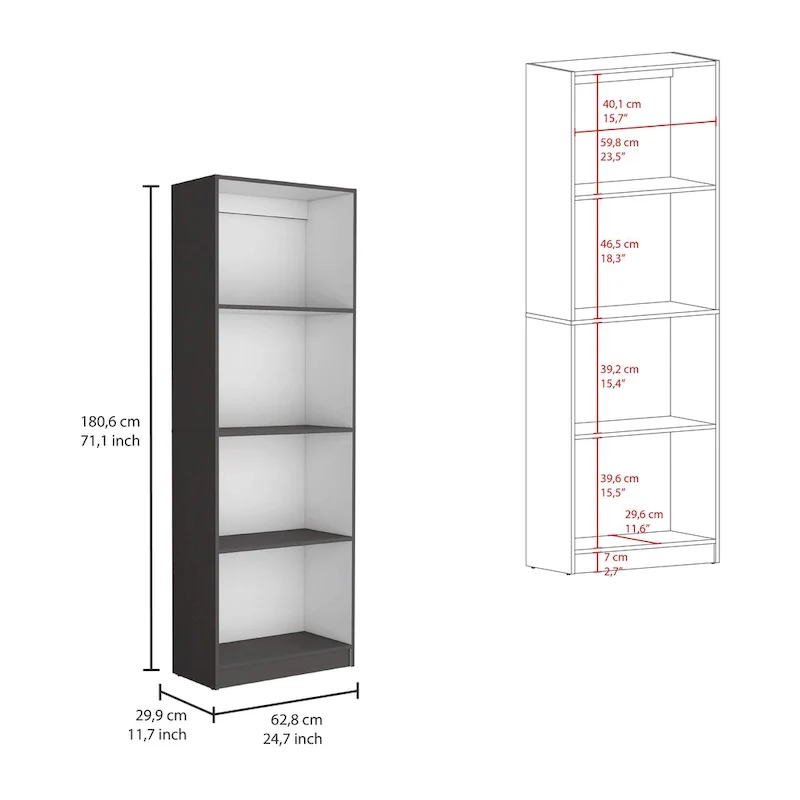 74 Wide 5-Shelf Option B Bookcase Set of 3