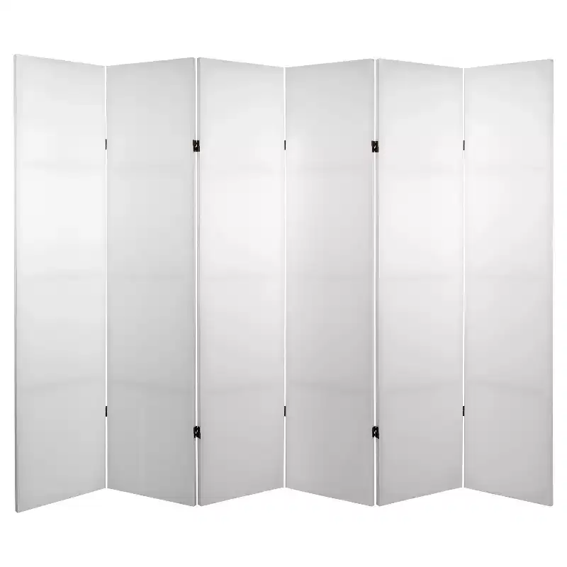 Do It Yourself Canvas Room Divider 6 Panel - Oriental Furniture: Freestanding Partition, No Assembly, Hardwood Frame