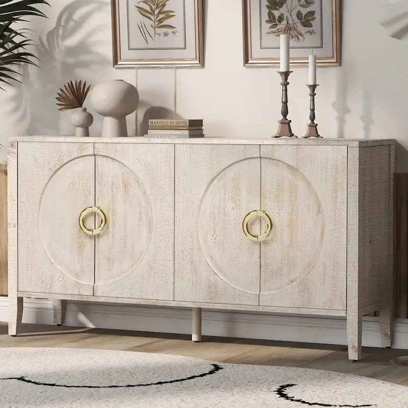 Sophisticated Fir Veneer Cabinet with Textured Finish