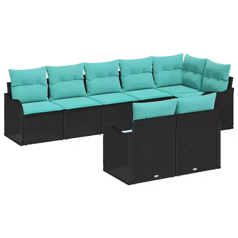 vidaXL Garden Sofa Set 8 pcs Poly Rattan