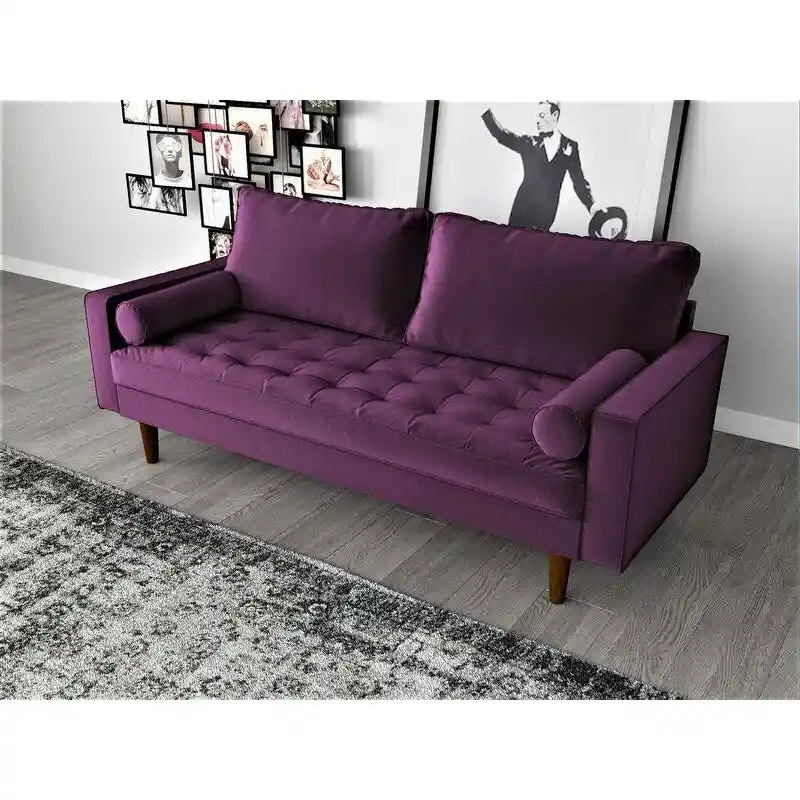 Velvet Mid-century Style Sofa