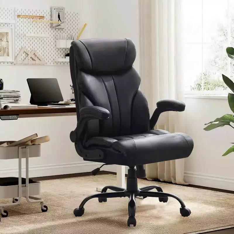Office Chair with High Back,Computer Desk Chair Adjustable Height, Backrest Tilt Angle, Lumbar Support Swivel Rolling Wheels Comfy for Office Gaming