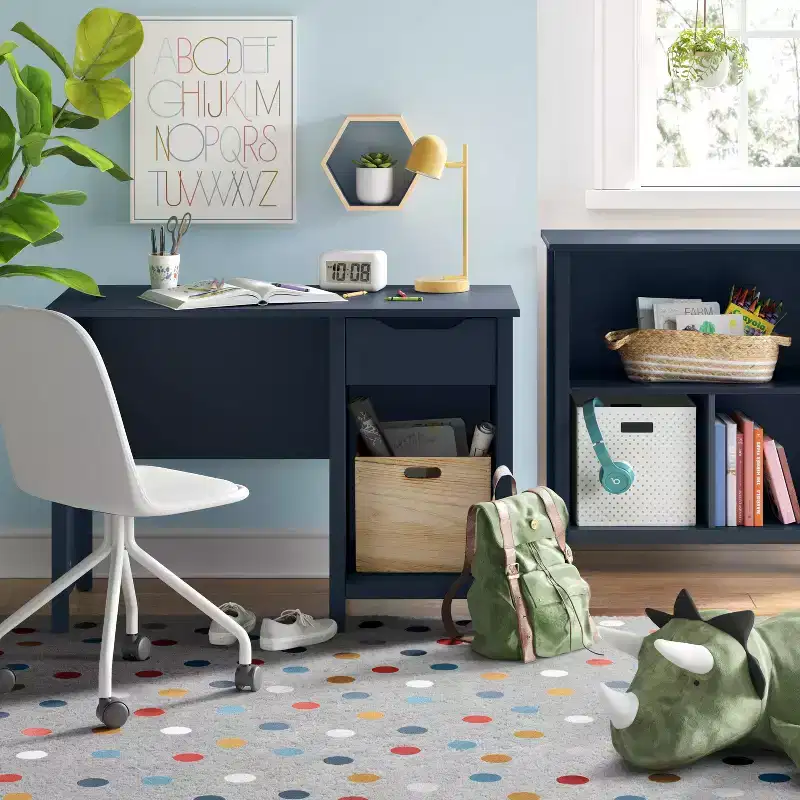 Kids Bookcase, Montessori-Style Rectangle with 1 Shelf and 2 Compartments