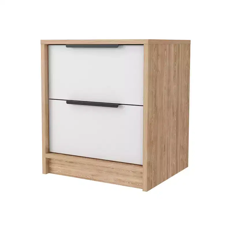 Stylish Functional 2 Drawer Nightstand for Bedroom Living Room