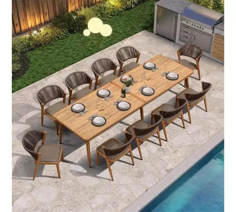 PURPLE LEAF Outdoor Dining Set All-Weather Wicker Outdoor Patio Furniture with Table All Aluminum Frame for Lawn Garden Backyard Deck with Cushions