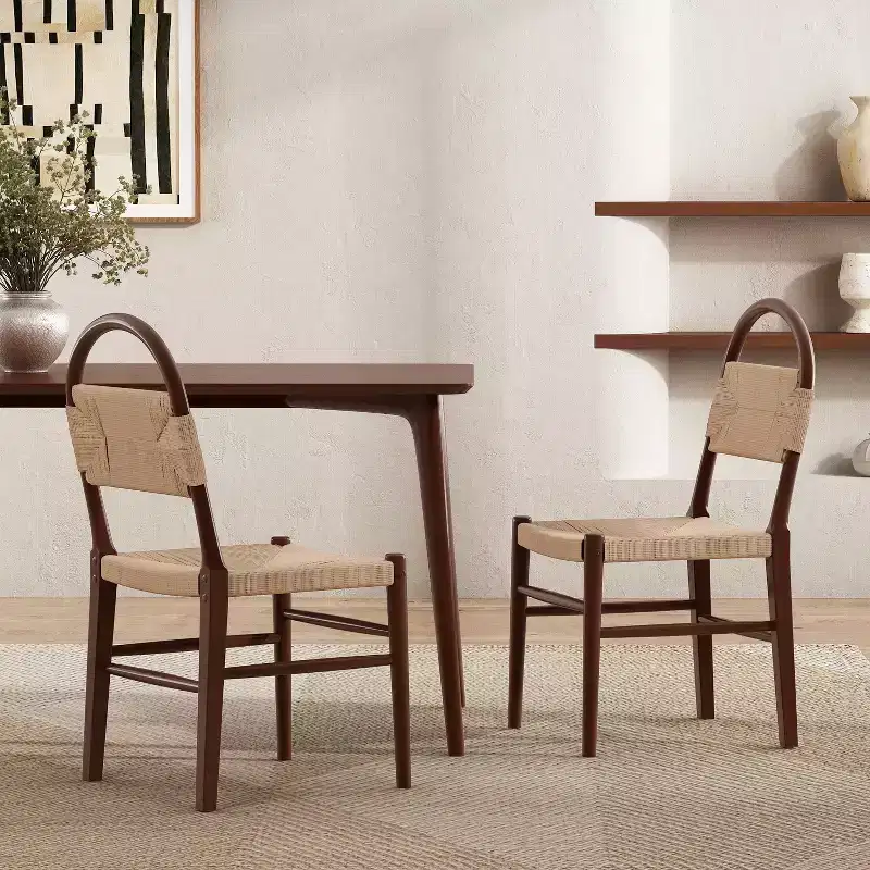 Christopher Knight Home Rhea Rustic Woven Rubberwood Dining Chairs (Set of 2)