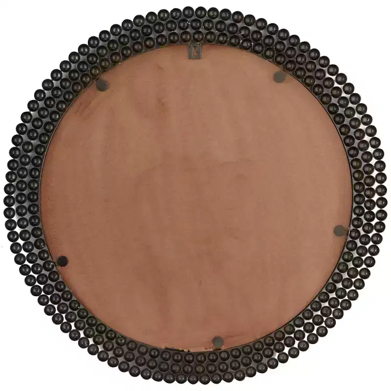 Metal Round with Beaded Detailing Wall Mirror - CosmoLiving by Cosmopolitan