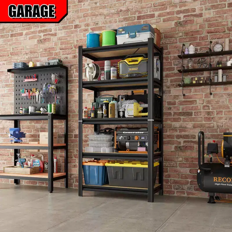 5 Tier Modular Storage Rack,500 lbs/shelf Capacity Can Be 2 Separate Units Storage Shelf