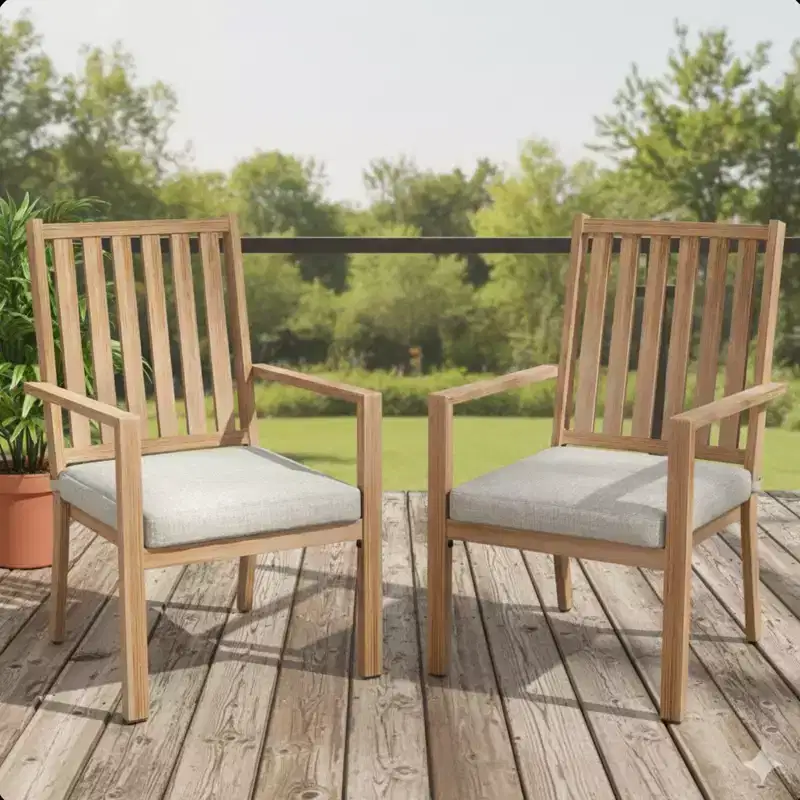 Set of 4 23 All-Weather Aluminum Patio Dining Chairs with Thick Cushions