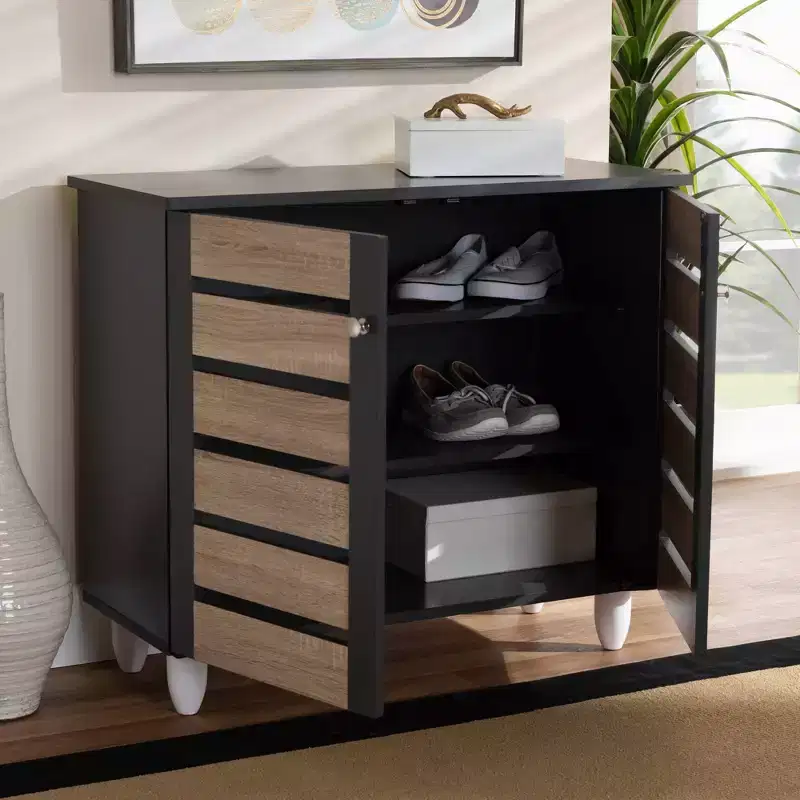 Door Shoe Storage Cabinet Dark Gray
