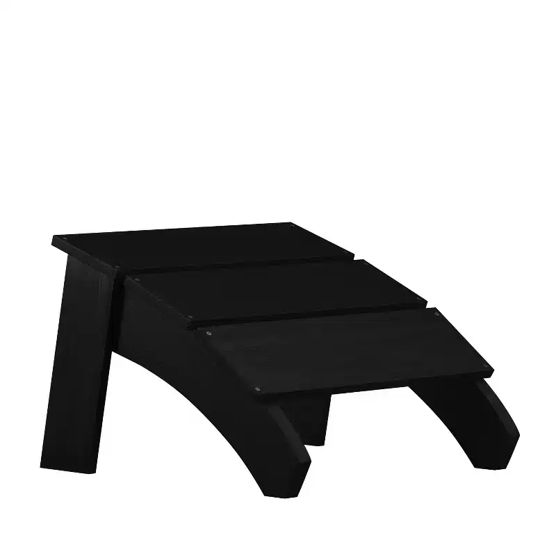 Emma and Oliver Indoor/Outdoor Poly Resin Adirondack Style Ottoman