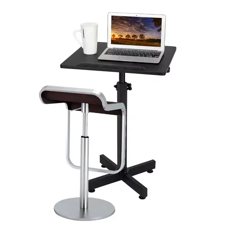 Height Adjustable Lectern Podium Stand, Multi-Purpose Tabletop for Speech, Lecture and Laptop Desk with Edge Stopper, Black