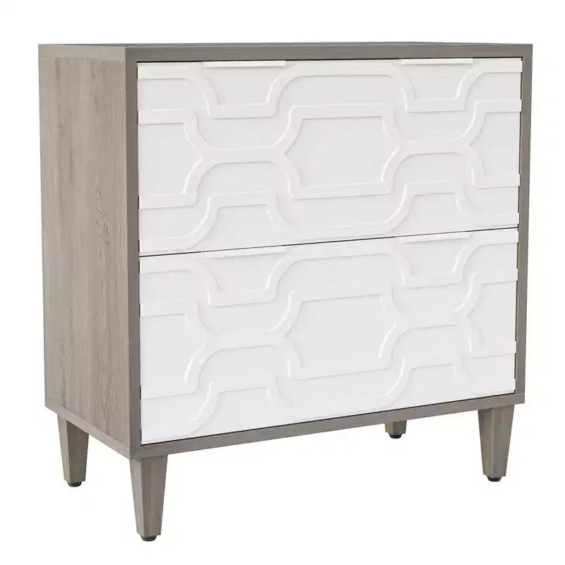 2-Drawer Lateral Filing Cabinet, Modern Gray Finish, 350 lb Capacity
