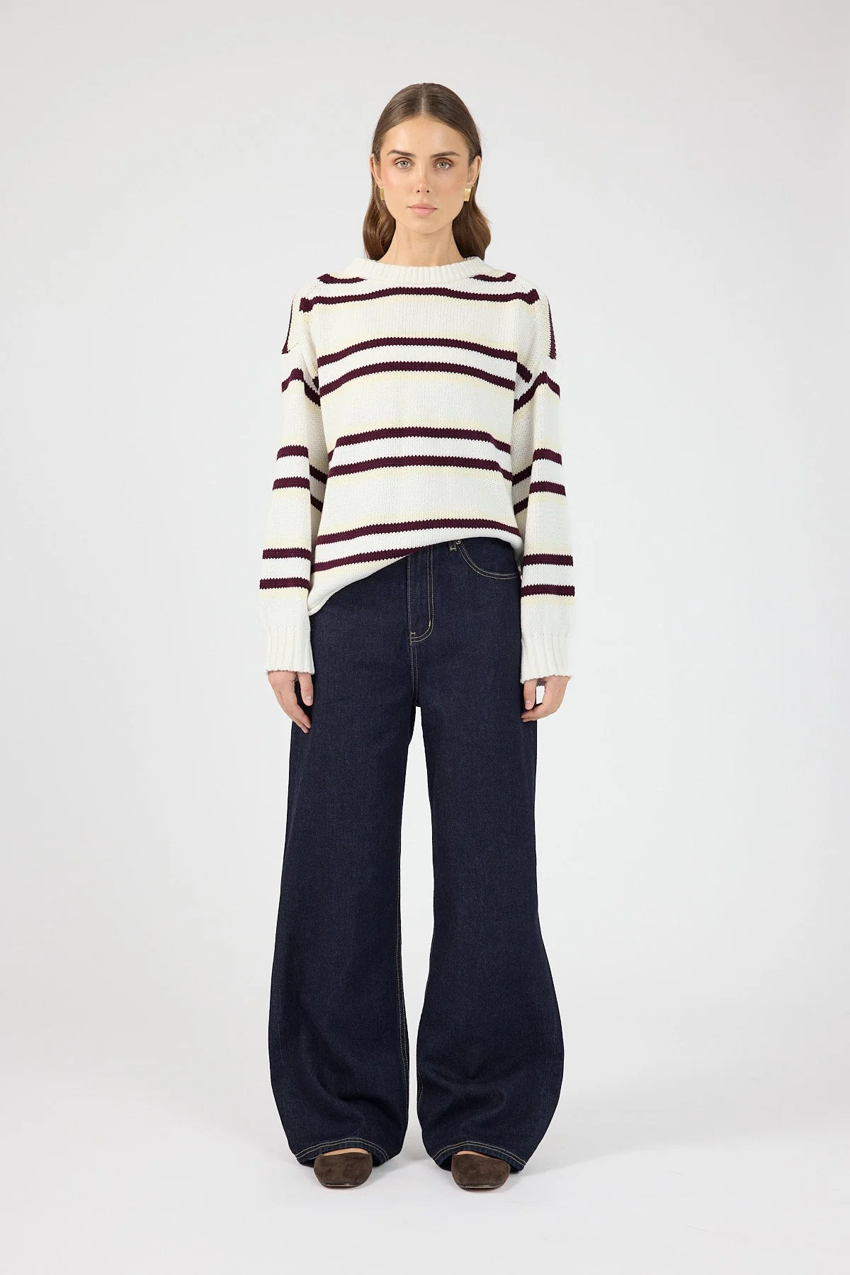 Stripe Knit Jumper Cream Stripe