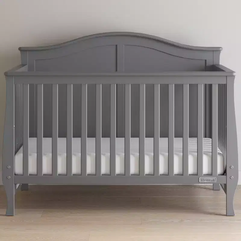 4-in-1 Convertible Crib, Converts to Day Bed, Toddler Bed and Full Size Bed, 3 Mattress Positions, Baby Safe Finish