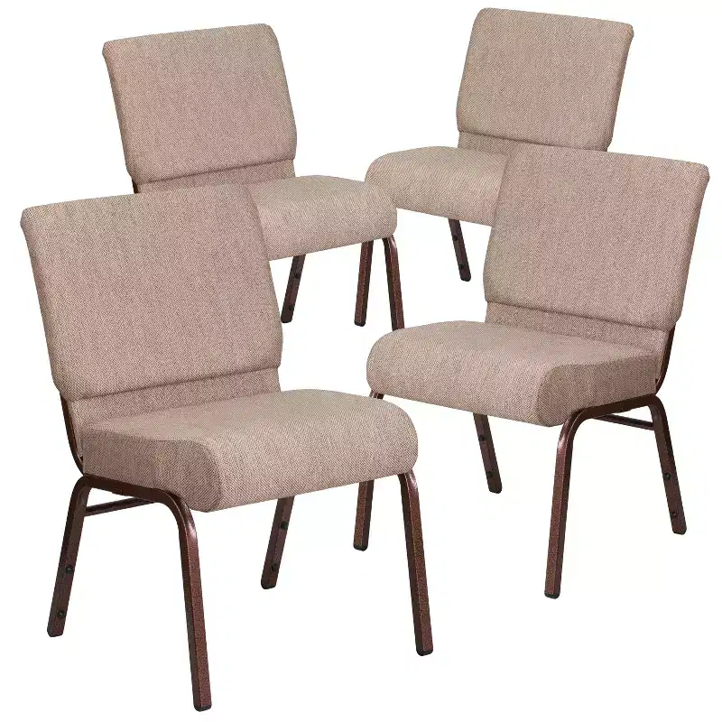 Emma and Oliver 4 Pack 21''W Stacking Church Chair