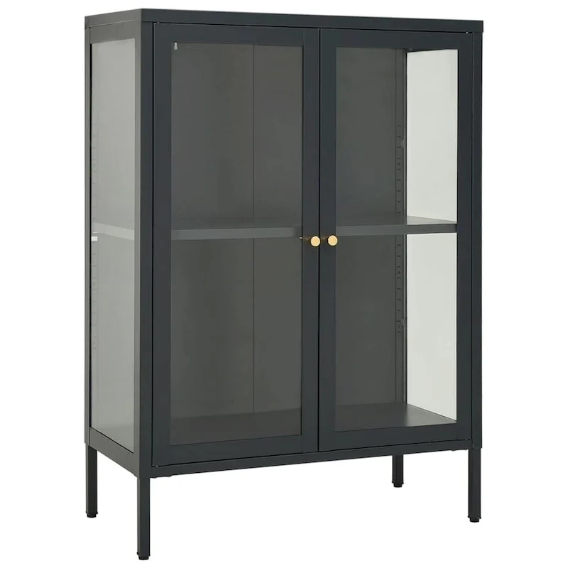 Sideboard Anthracite 29.5x13.8x41.3 Steel and Glass