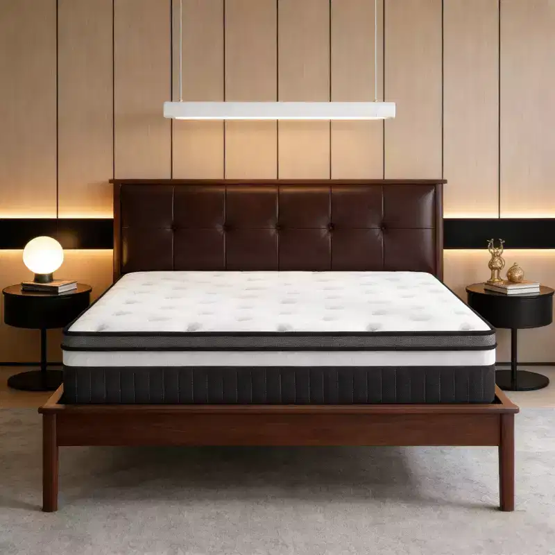 14 Inch Queen Mattress in a Box Hybrid, Medium Firm, Memory Foam and Individual Springs, Fiberglass Free Bed Matress, Breathable