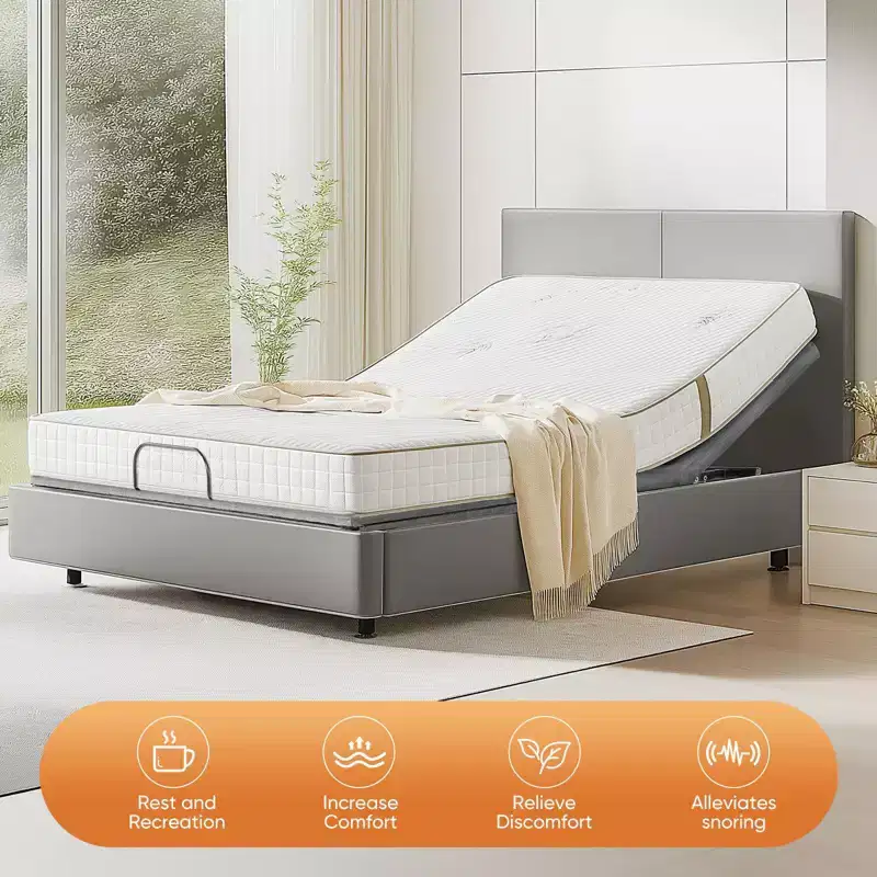 MAYEERTY Electric Bed Full, Bed Frame with Wireless Remote, Head and Foot Incline, Zero Gravity Bed, Anti-Snore, Easy Assembly