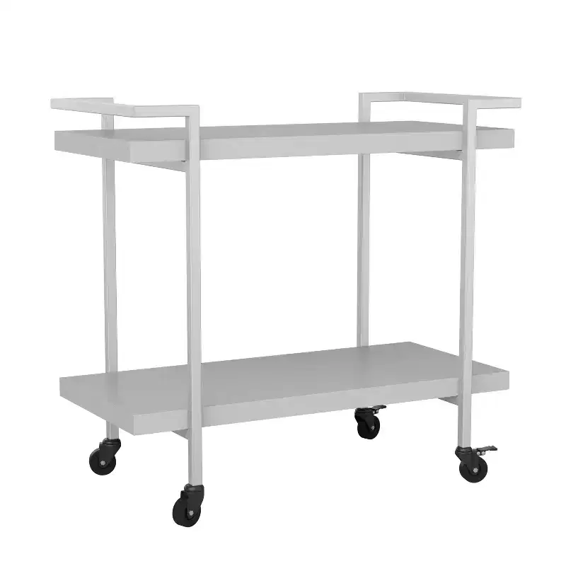Martha Stewart Liam 2-Tier Office Storage and Printer Cart with Metal Frame