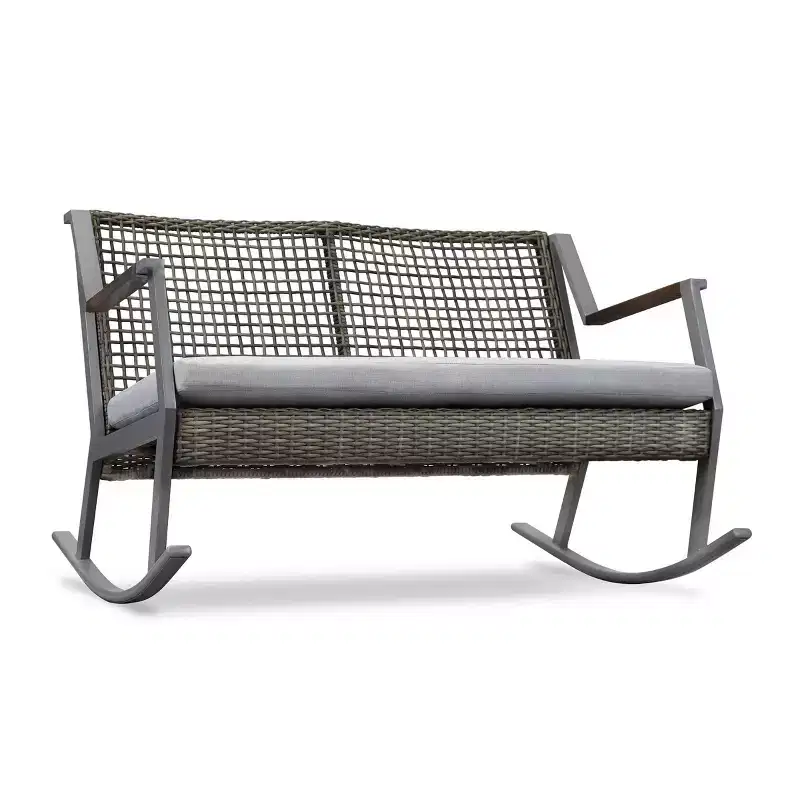 Calvin Two Seat Rocker Gray - Real Flame