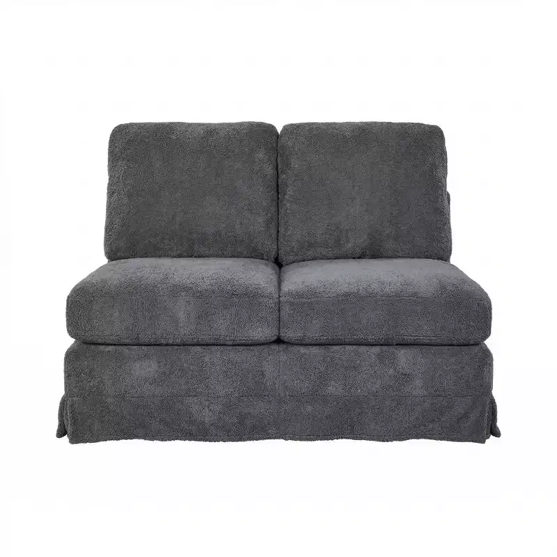 GustoWave Modular L-Shaped Sectional Sleeper Sofa with Storage, 2-Seat Pull-Out Couch Bed, Chenille Gray for Living Room
